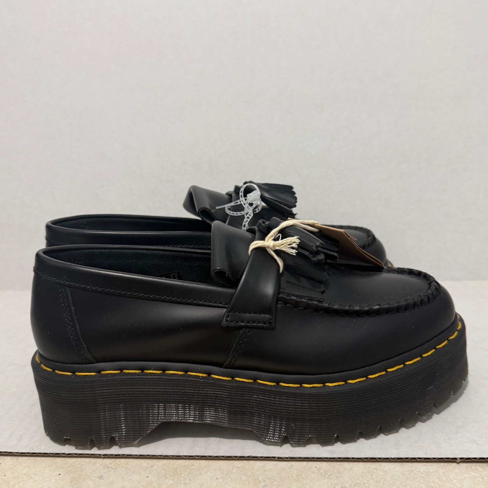 Dr. Martens Adrian Quad Leather Platform Tassel Loafers LA004 Mens 8 Womens 9