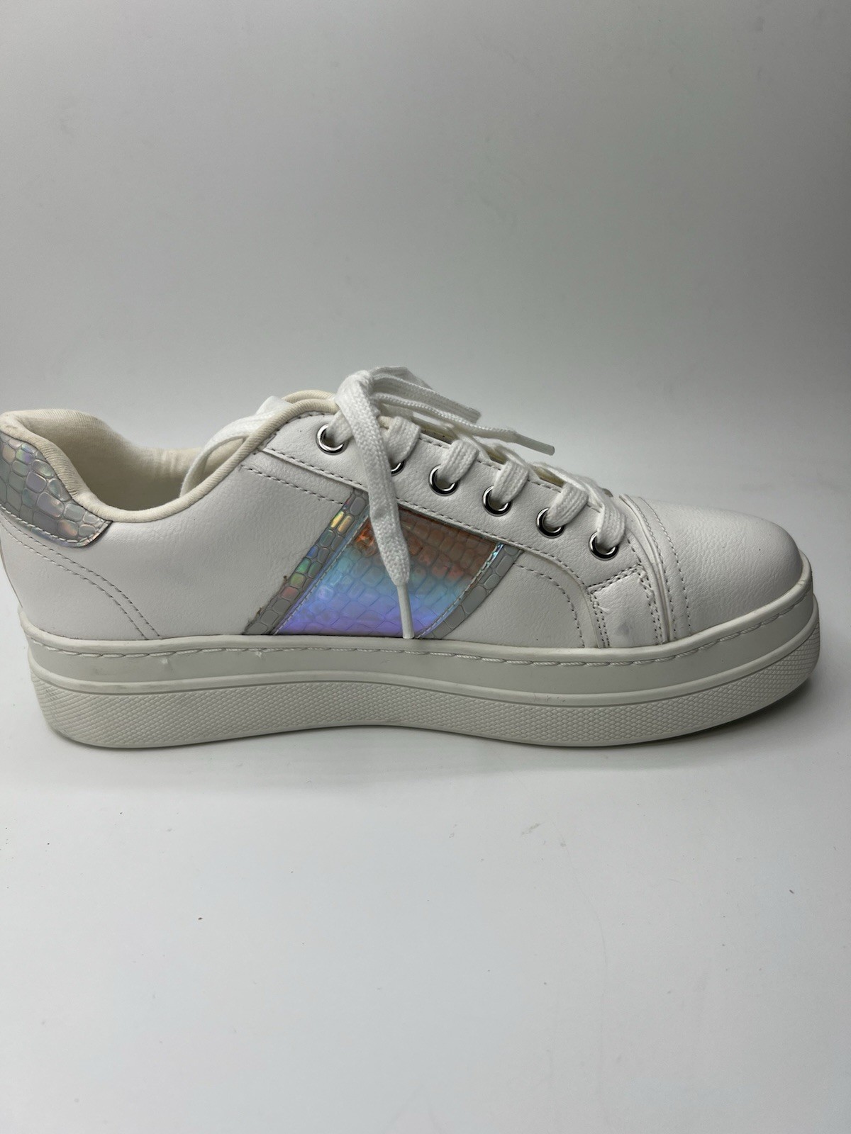 Aldo Platform Sneakers Women’s 7M Starburst White Lace Up Shoes