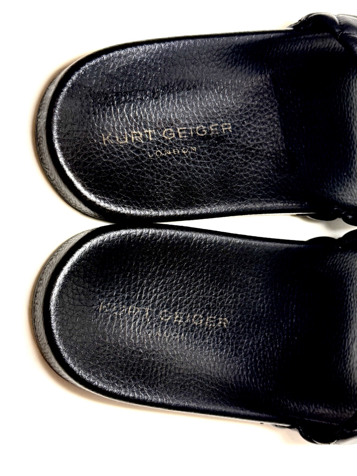 Kurt Geiger London Meena Eagle quilted Black slides Size AU 9 EU 40