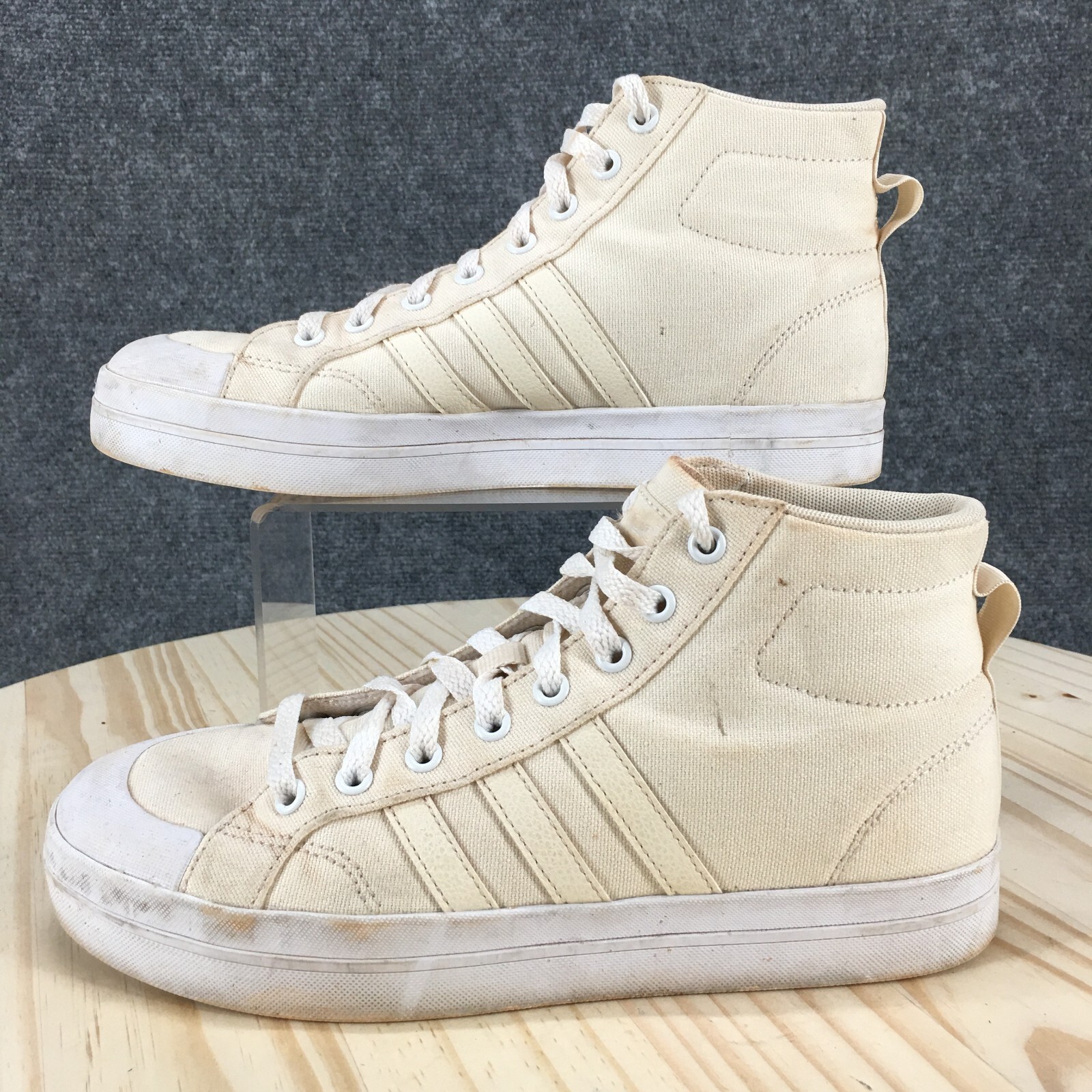 Adidas Shoes Womens 8.5 Bravada 2.0 Mid Sneakers Beige Lace Up Round Toe GY5042