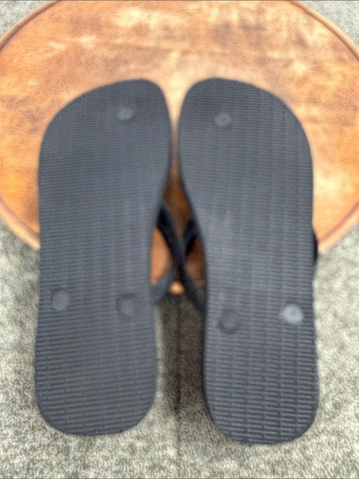 Havaianas Sandals 41-42 (W 11/12) M 9/10 Black Textured Strap Flip Flop Thong