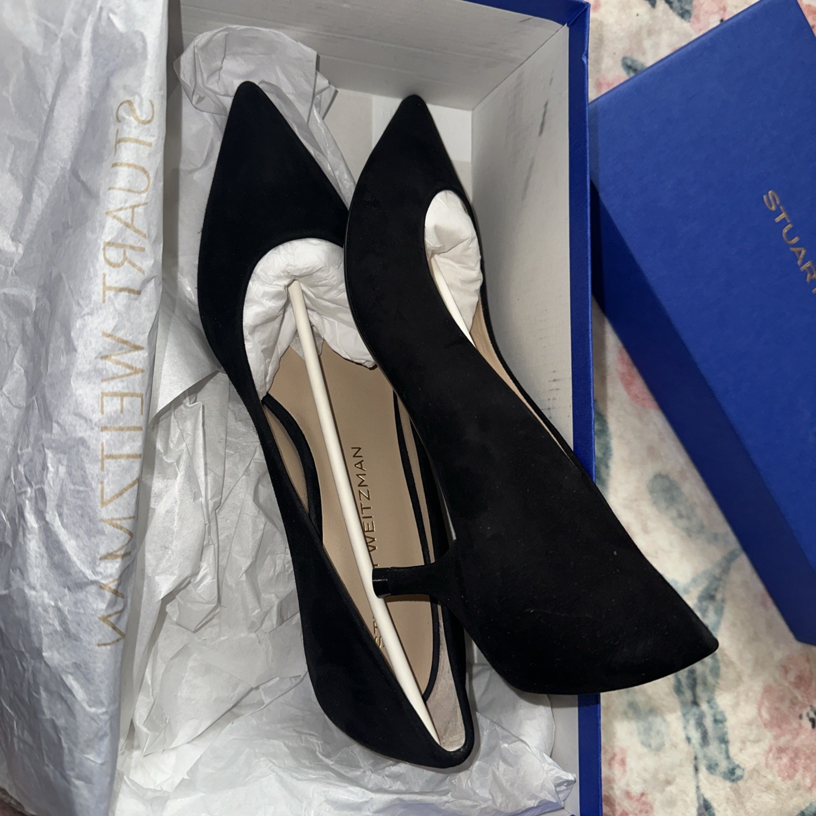 Stuart Weitzman Stuart Power 50 BLACK SIZE 7.5 B SUE-Suede
