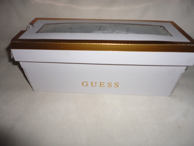 GUESS WOMENS USA 9 10 11 FAUX FUR LEOPARD RHINESTONE LOGO SLIPPER SANDALS NIB