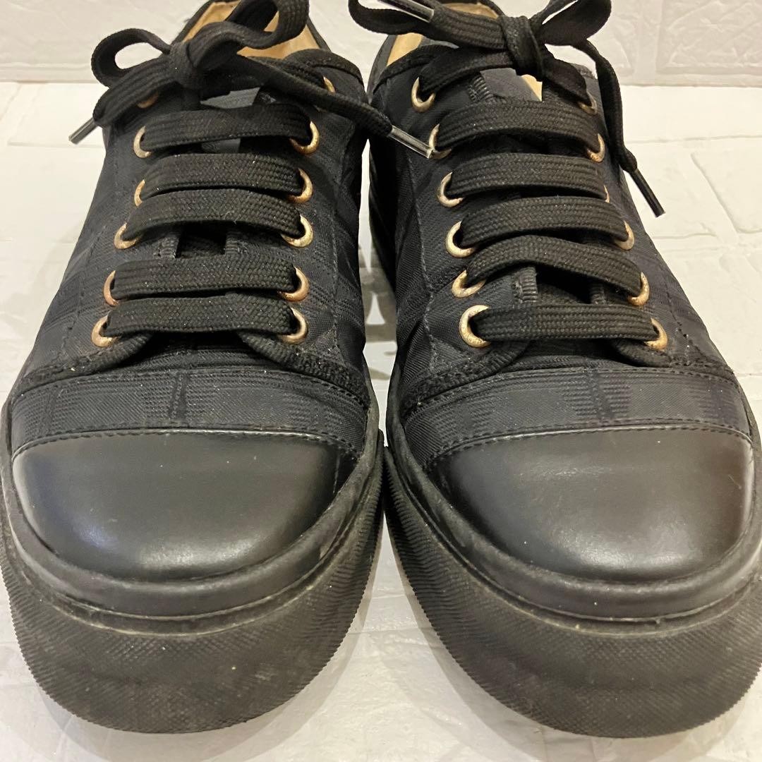 CHANEL Sneakers Shoes Low-Cut Cocomark EU 36 US 6 Black Authentic