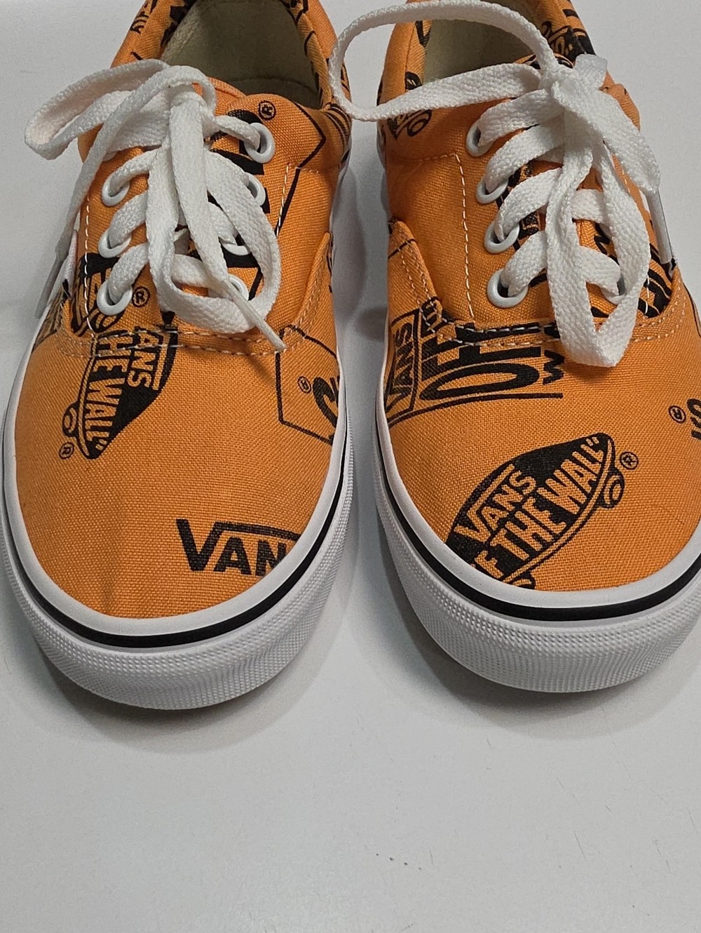 Vans Era ‘Logo Mix’ Tangerine Orange Black Low Top Sneakers – Size 7.5
