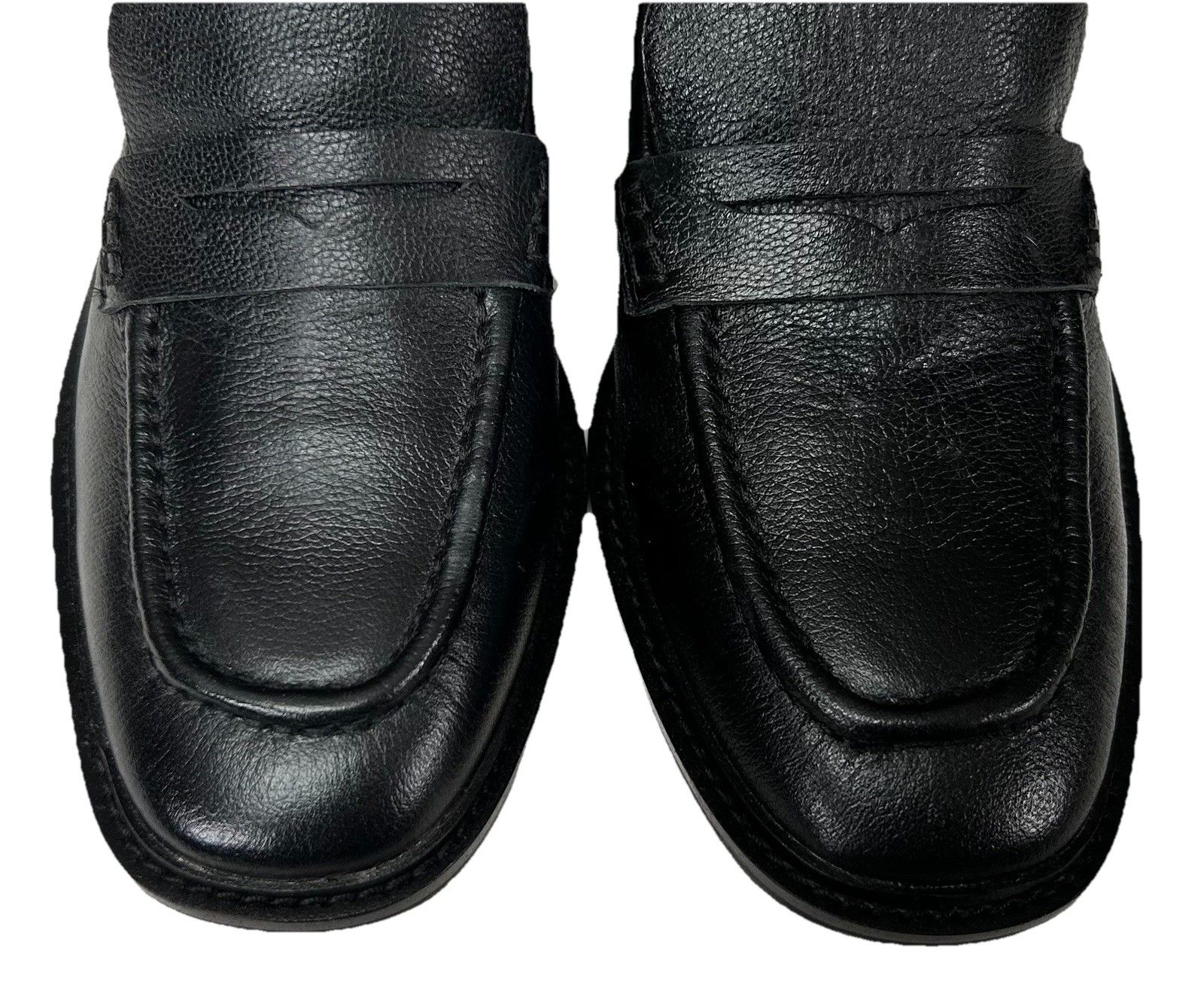 VINCE CAMUTO ENACHEL Black Leather Penny Loafers w/block heels~Womens 8.5~NWT!!