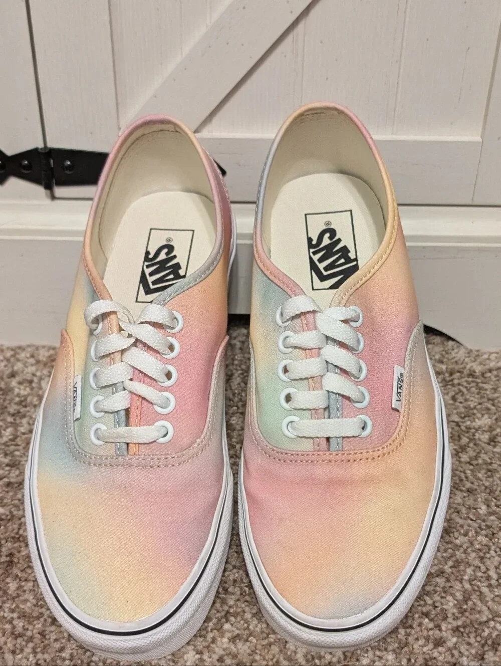 Womens Vans Pastel Rainbow Canvas Sneakers – Size 8