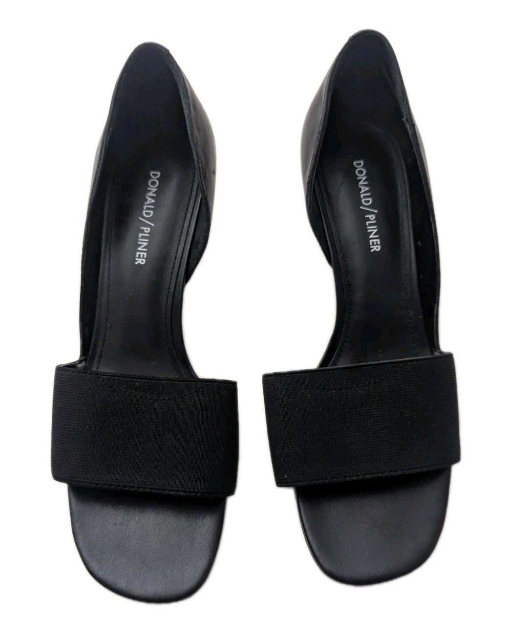 Donald Pliner Coro Black Elastic Fabric Textile Leather Heel Pump Shoes 9