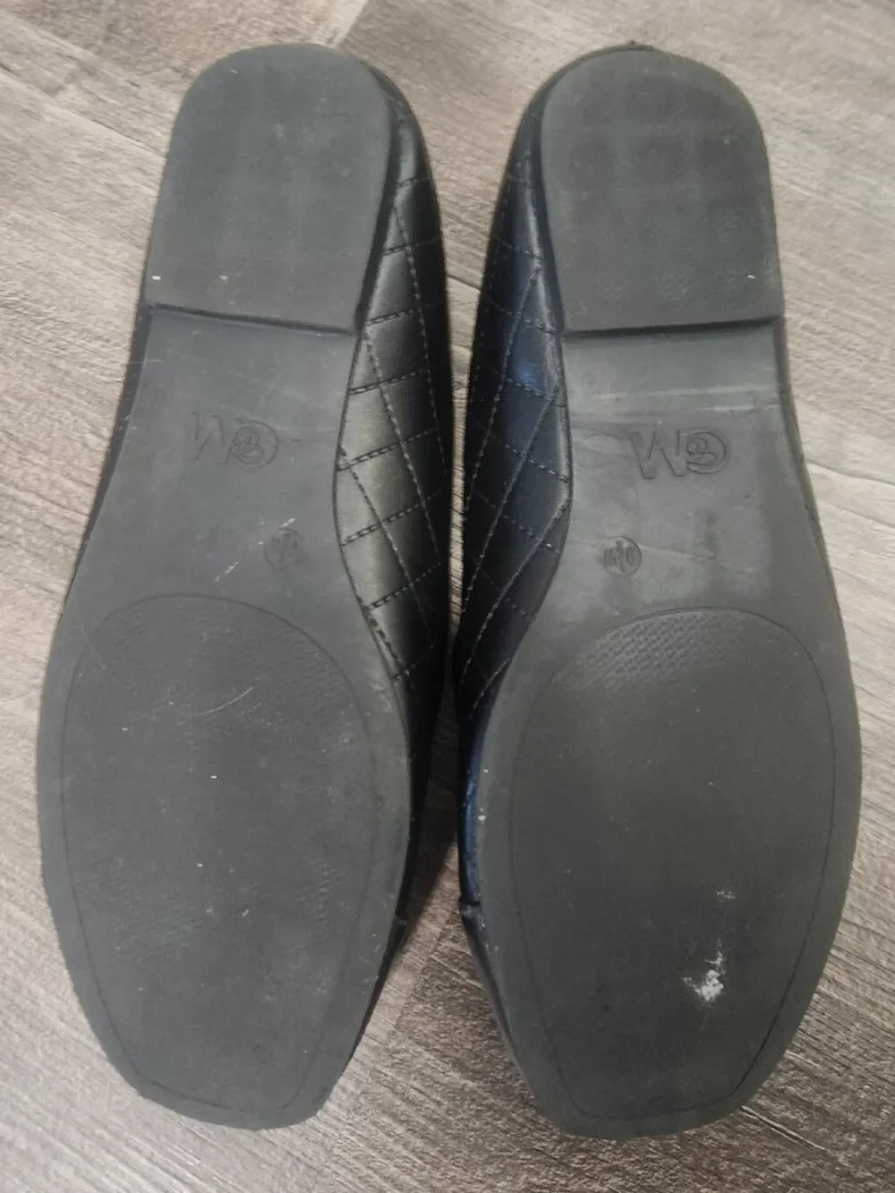 Black Ballet Flats CM Shoes Quilted Design Size 9.5W