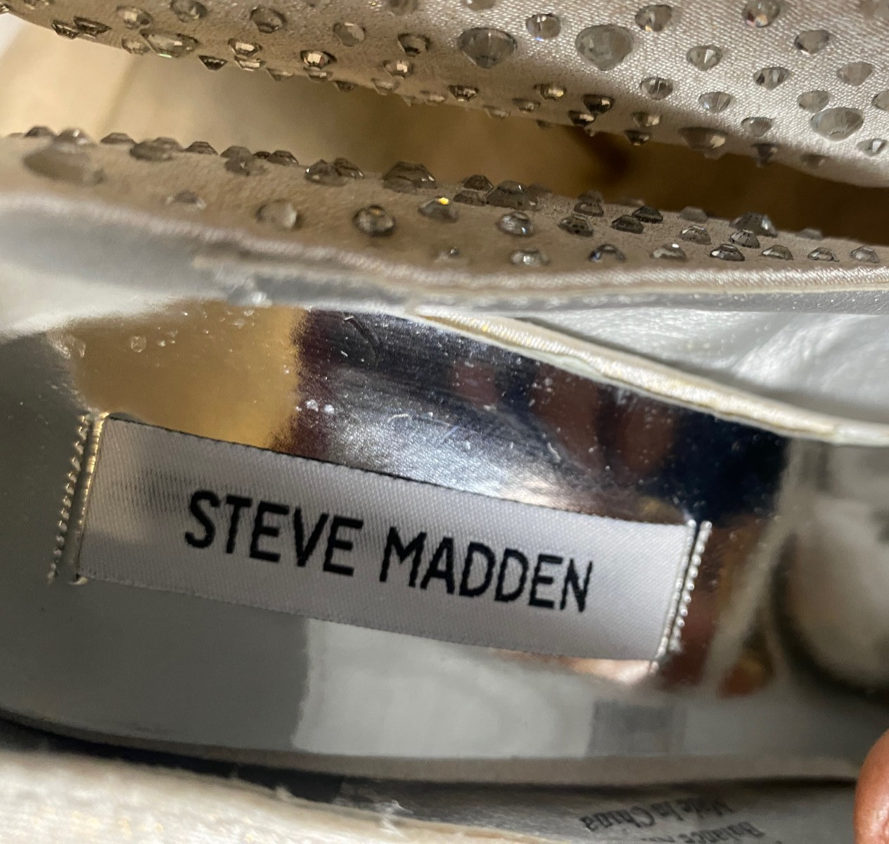 NIB-STEVE MADDEN Allessandra Silver Rhinestone Formal Stiletto Heels SZ 10M/11M