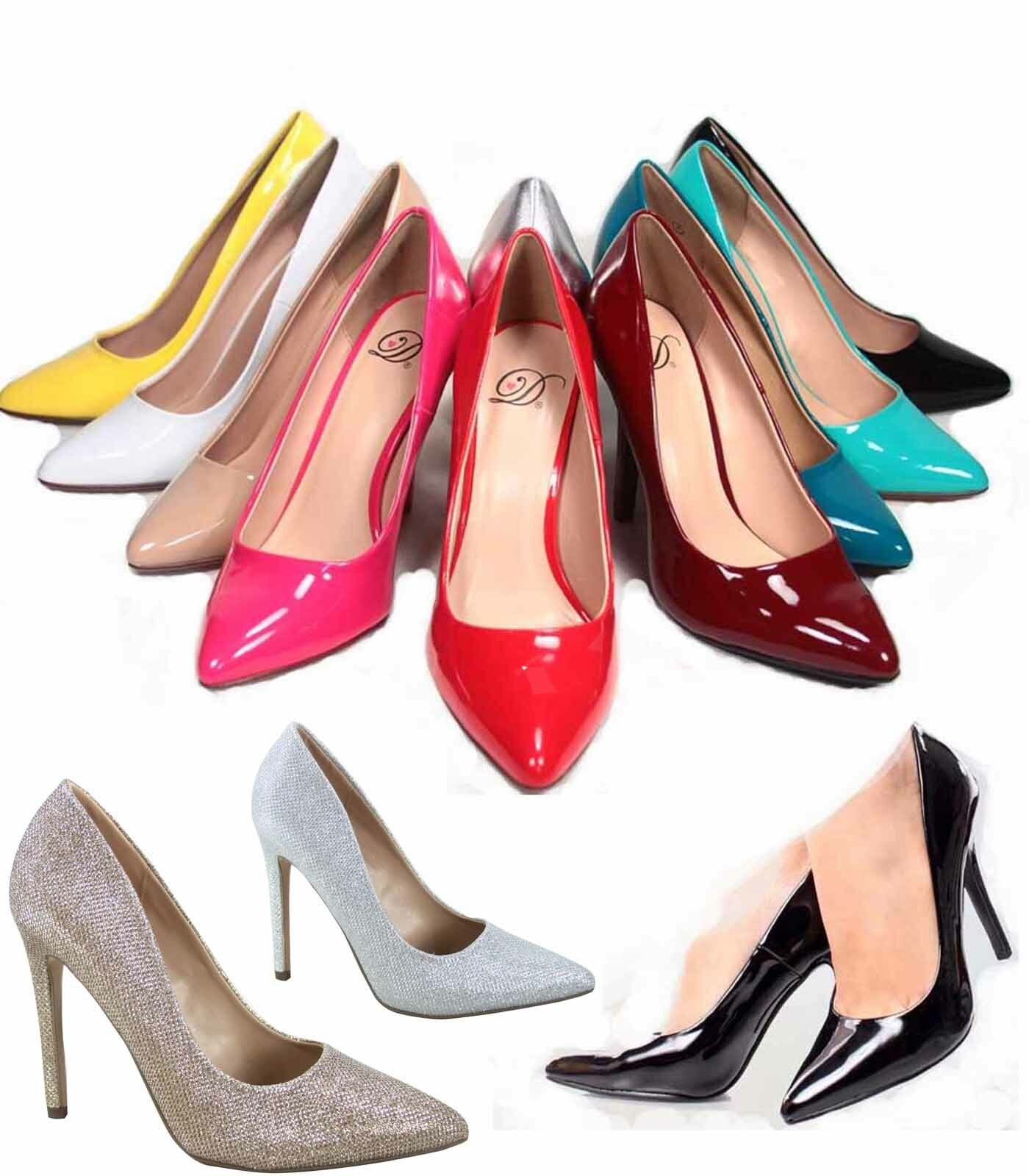 Women’s Sexy Slip On Patent Pointy Toe Stiletto Pumps Shoes Size 5.5 – 11 NEW
