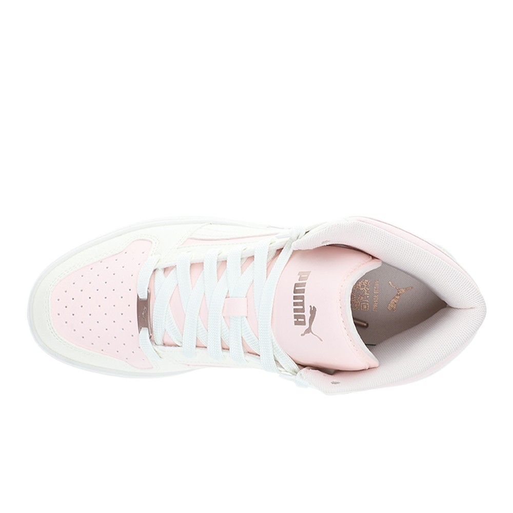 PUMA Rebound Layup Rcl Shine High Top Womens Pink, White Sneakers Casual Shoes