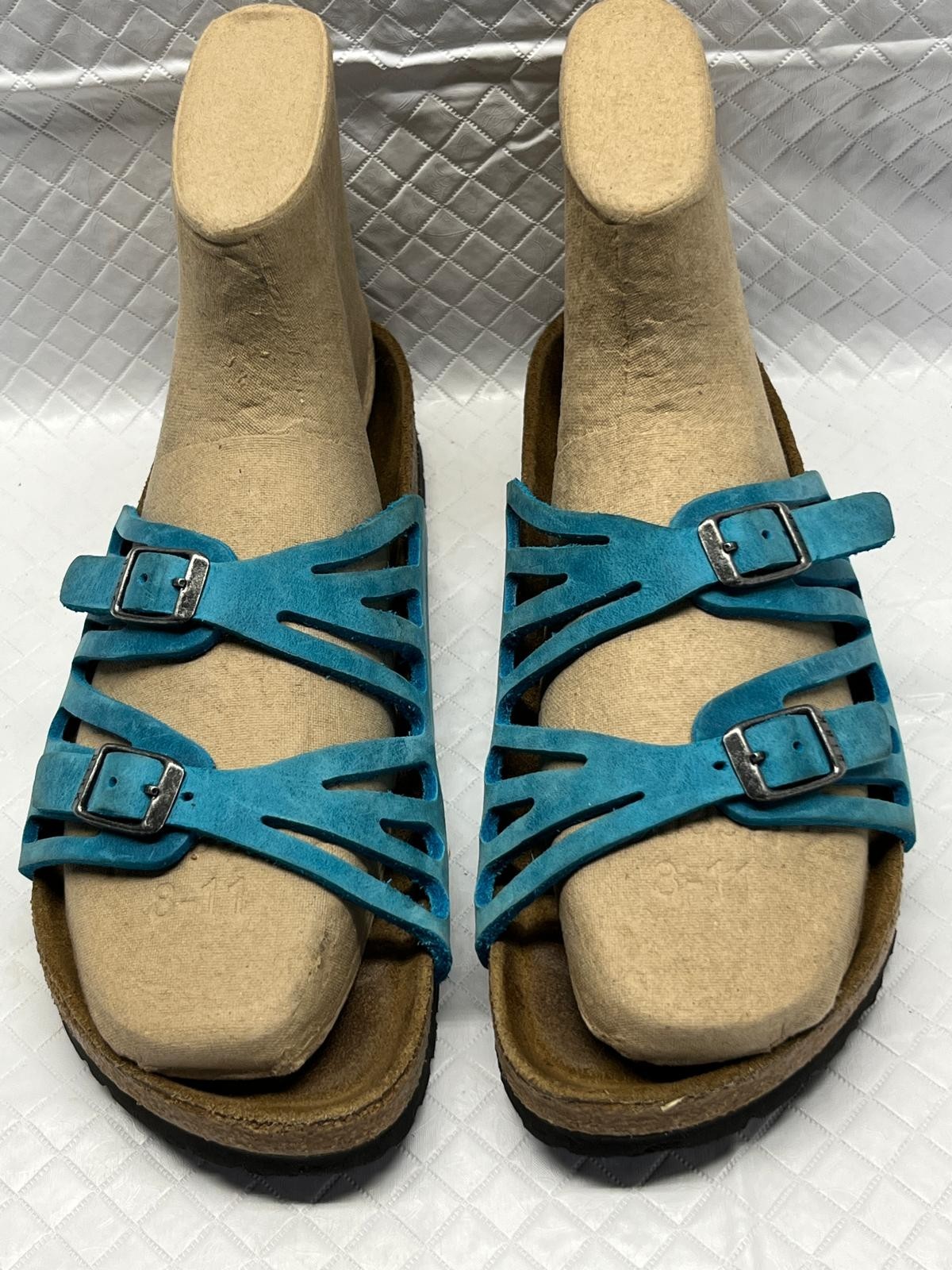 Birkenstock Women’s Granada Sandals EU 37 US 7.5-8 Teal Blue Soft Footbed