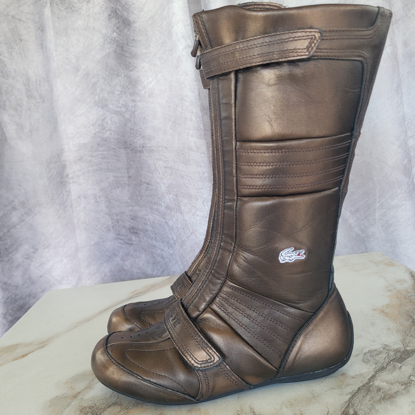 Rare Lacoste Futro Solar Earl 93T Sport Knee High Riding Boots Size 6.5