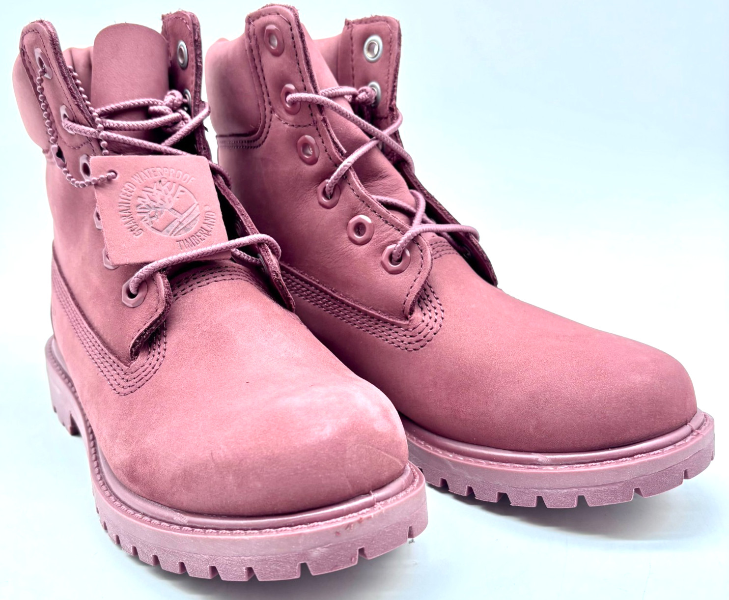 Timberland Women’s Premium 6In Lace Up Waterproof Medium Red Nubuck Boots Size 5