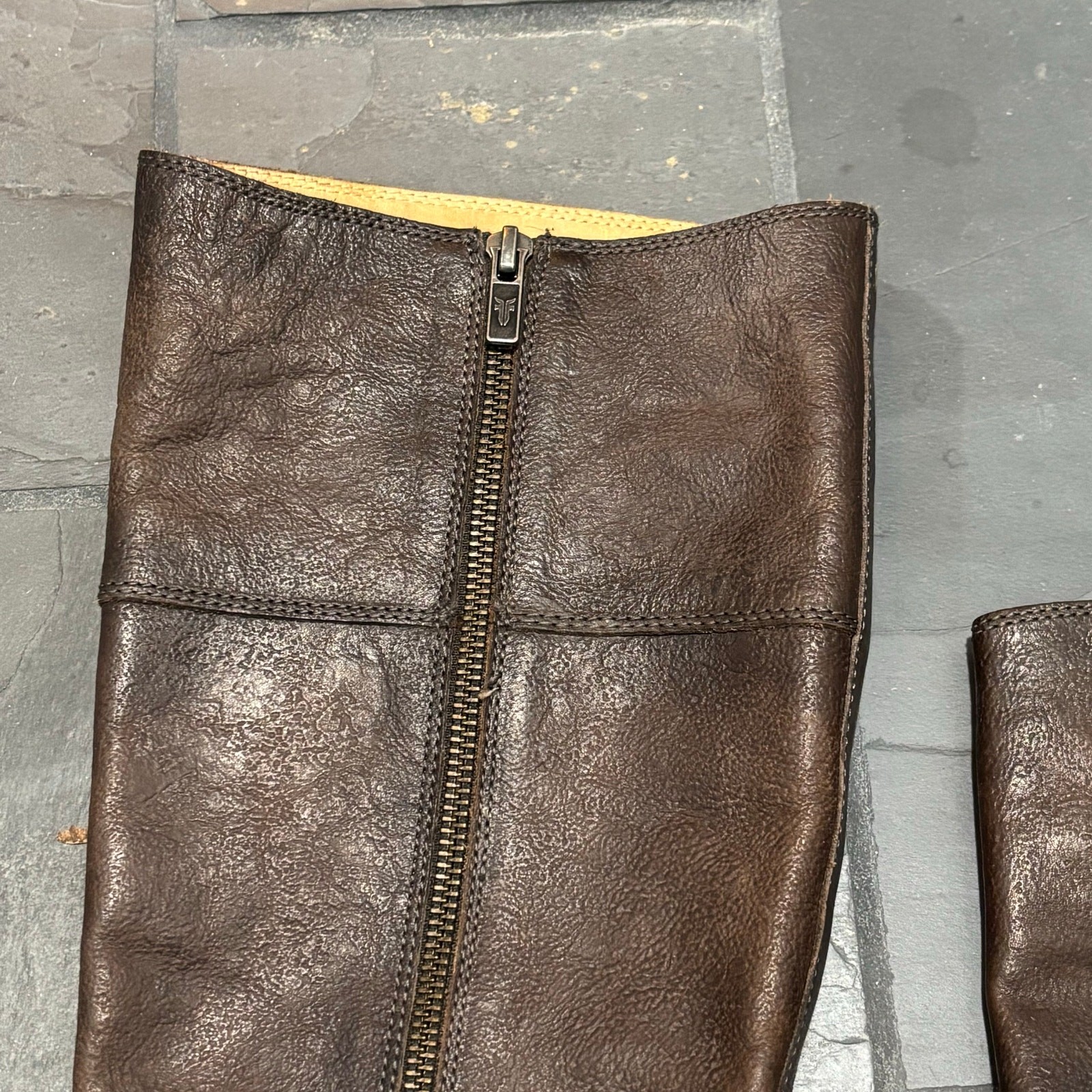Frye Anna D Ring Brown Leather Knee High Boots – size 9.5M