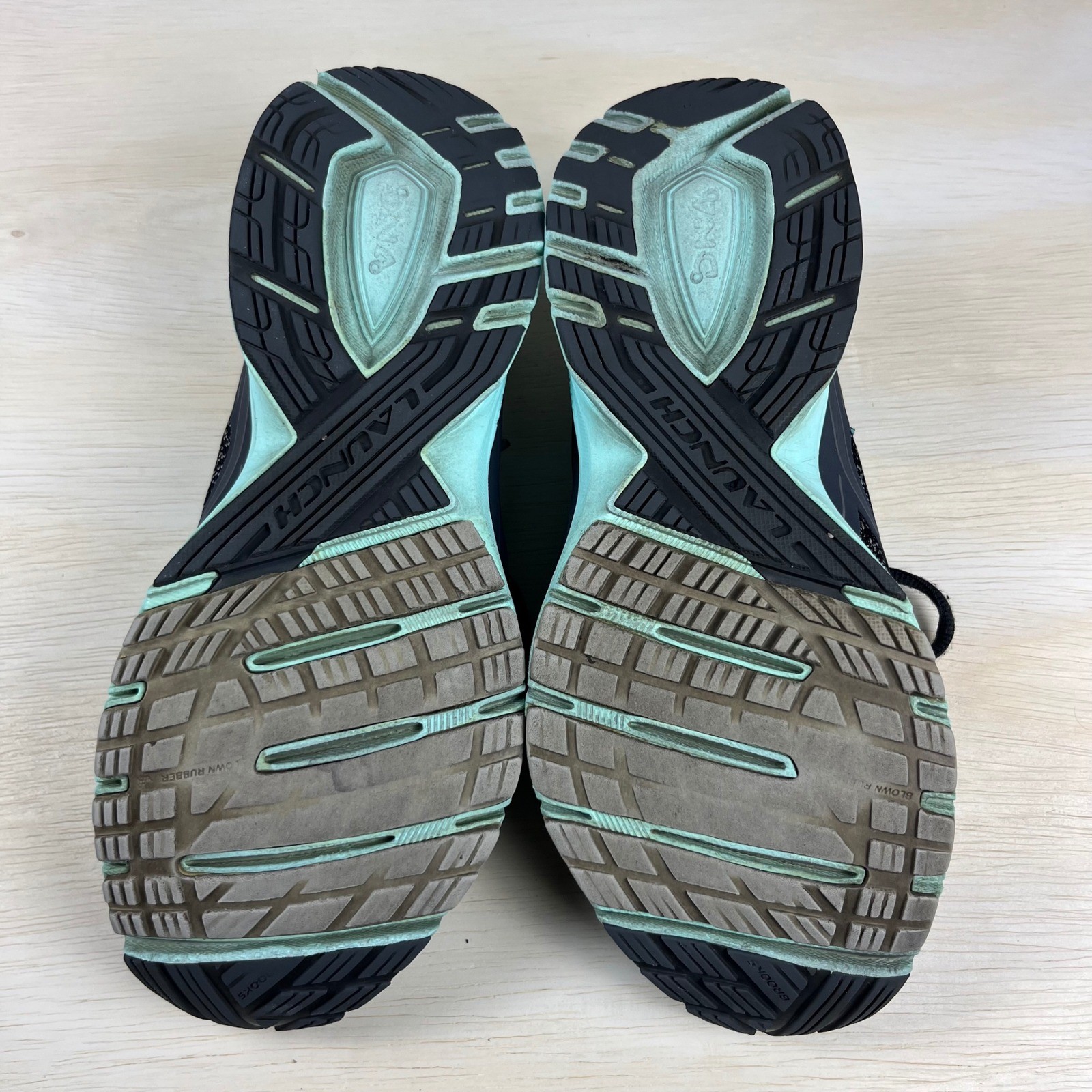 Brooks Launch 4 Womens Running Shoes Black Teal Knit Athletic 1202341B081