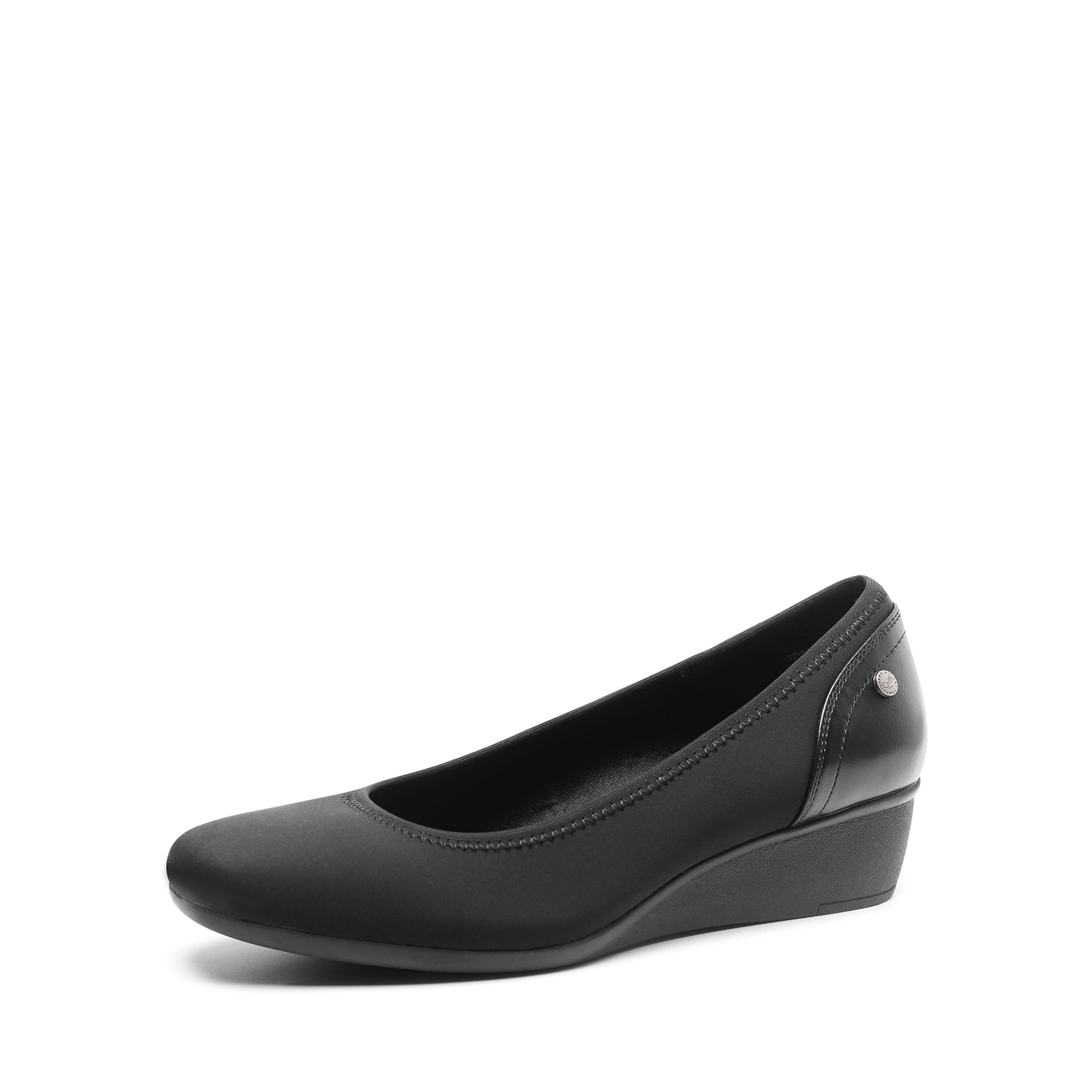Women Low Wedge Heel Close Square Toe Comfortable Slip On Pump Dress Shoes NEW