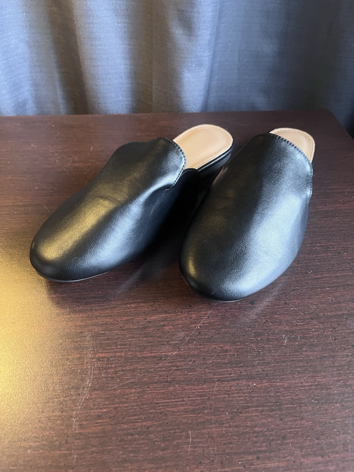 Black Synthetic Round Toe Slip-On Flats Solid Casual Spring Summer Fall Women