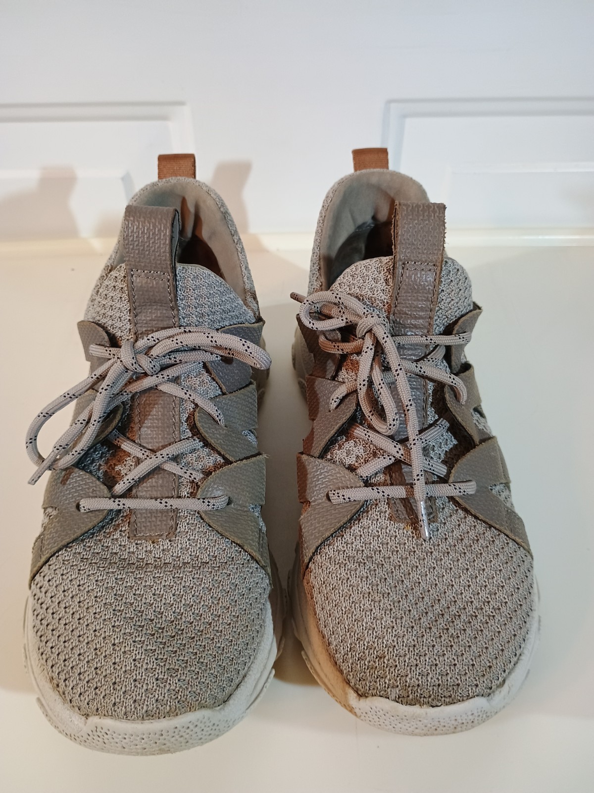 Otbt Unison Lace Up Taupe Synthetic Leather / Fabric Comfort Shoes sz 6.5