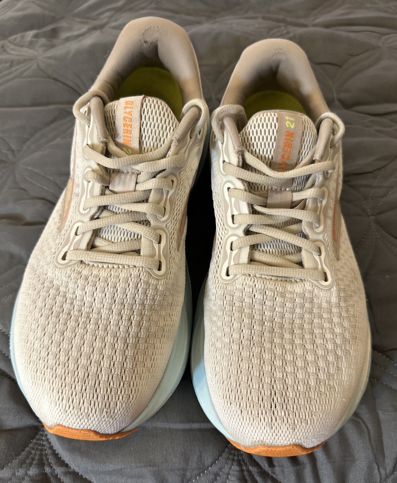 Brooks Glycerin Stealthfit GTS 21 Women 9B White Running Shoes 1204101B135