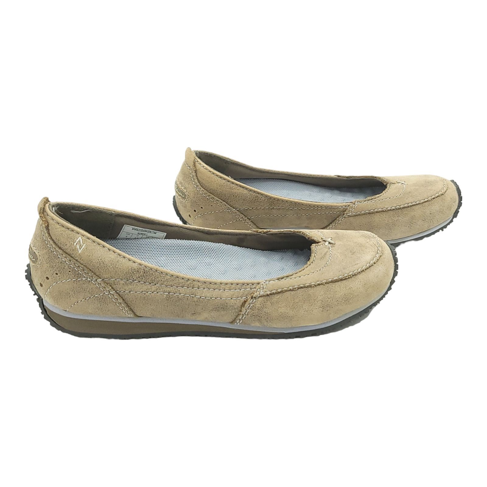 Eddie Bauer Christine Flats Womens Size US 6 UK 3.5 EU 36 Taupe Leather Slip On