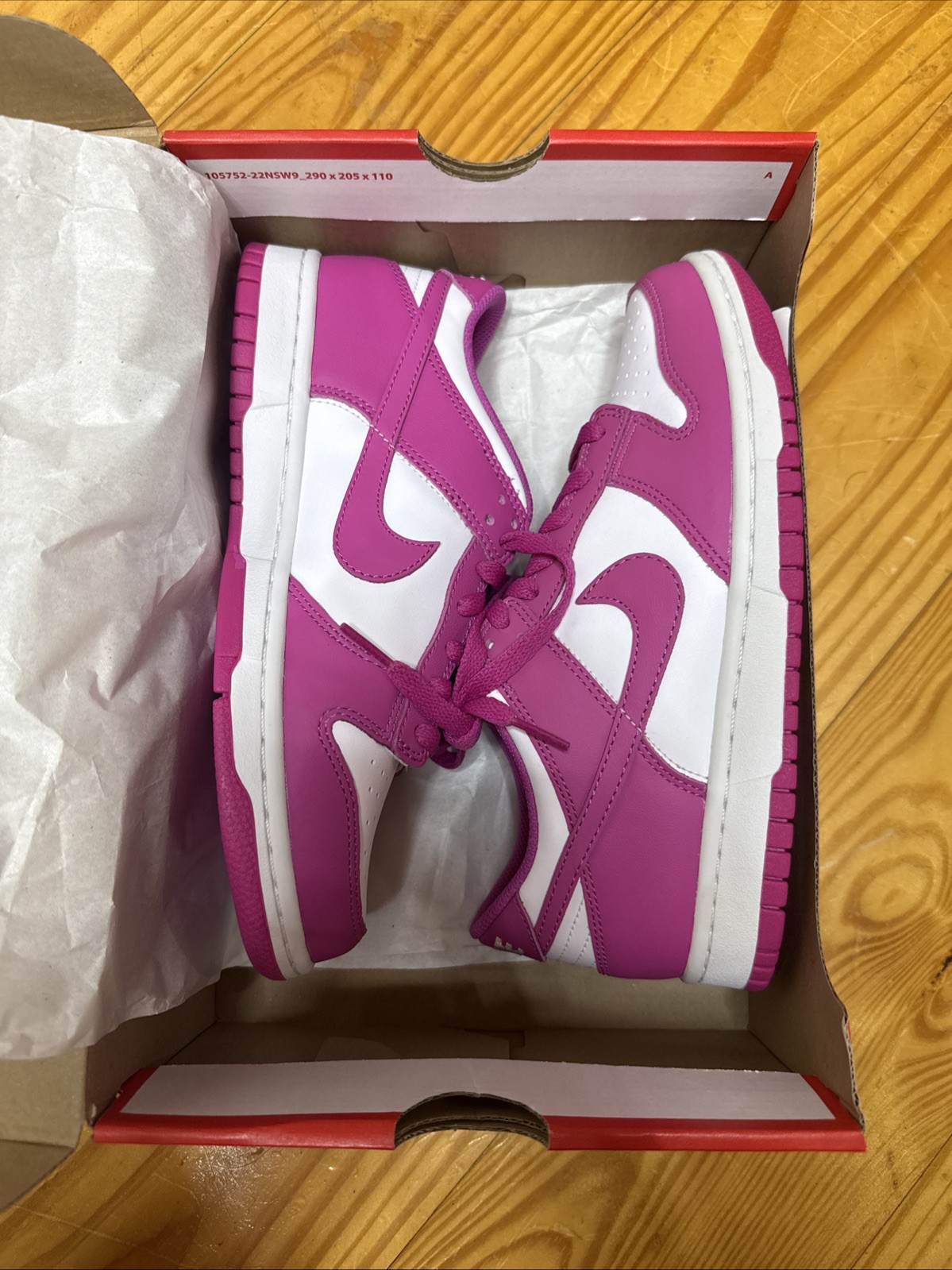Nike Dunk Low Active Fuchsia Pink White Shoes FJ0704-100 (GS) 6Y/7.5W