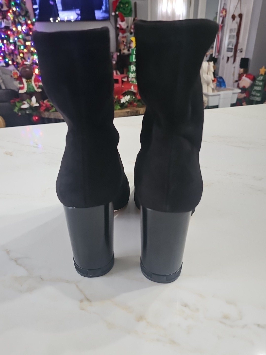 Michael Kors Women Mandy Ankle Sock Bootie Suede Black PV18G Size 11M EUC