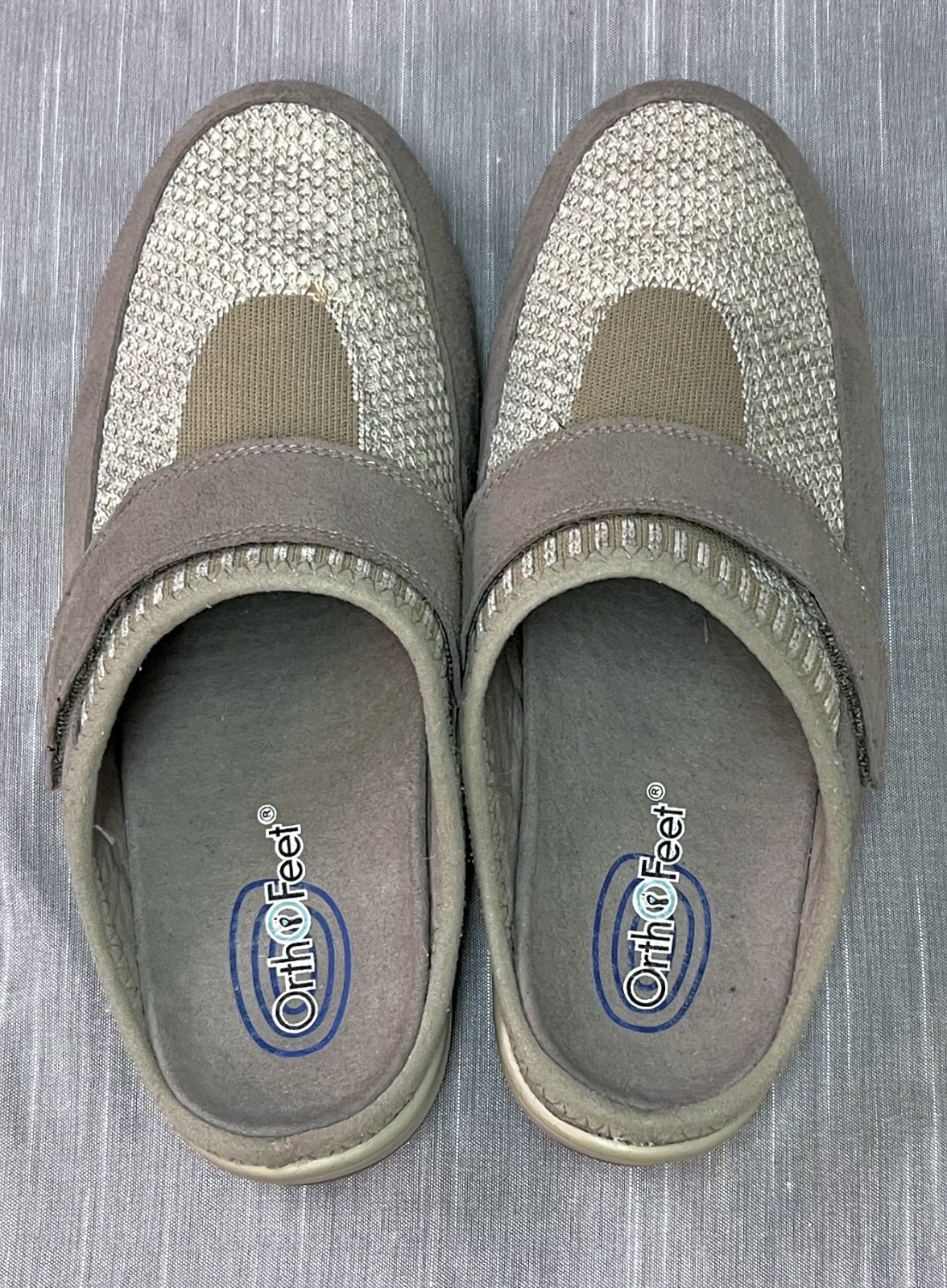 Orthofeet Louise Women’s 9.5 D WIDE Orthopedic Clog Shoes Gray Adjustable Strap