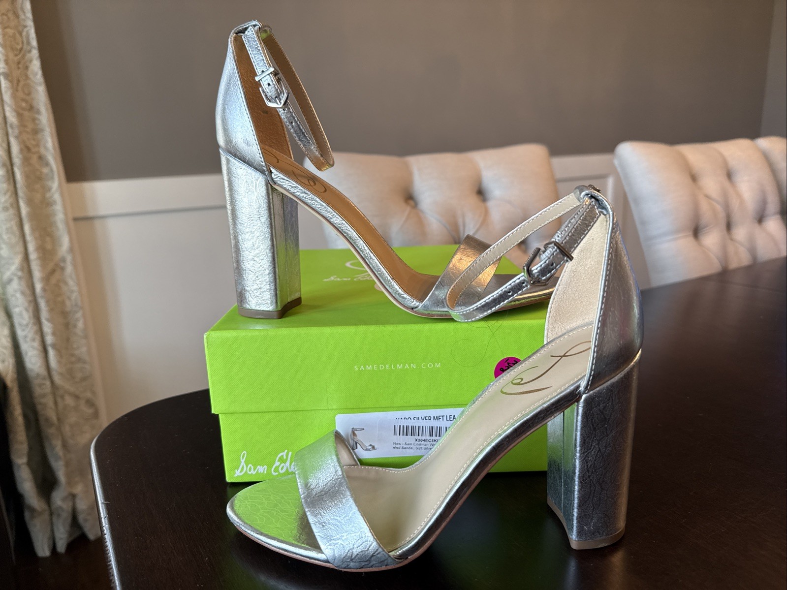 Women’s Size 8.5 Sam Edelman Yaro Silver Heels