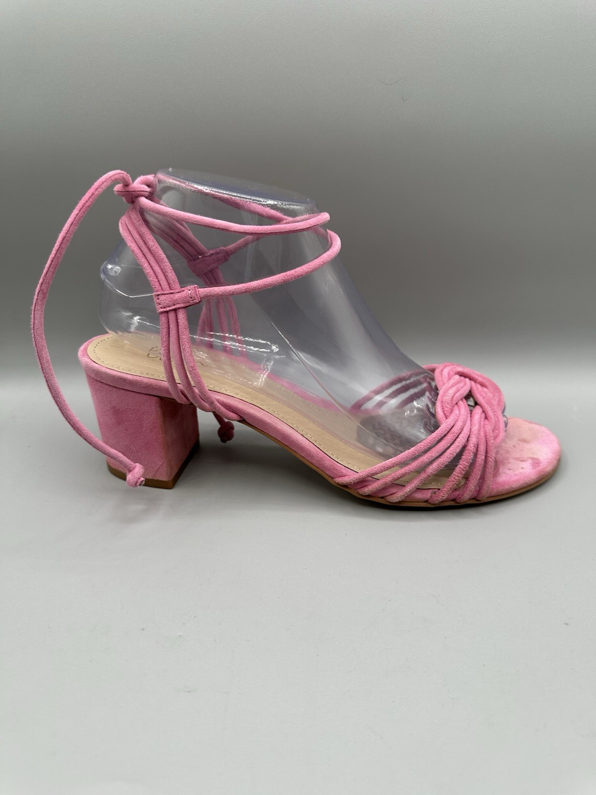 Boden Knot Detail Heel Sandals Women Size 39 Pink Suede