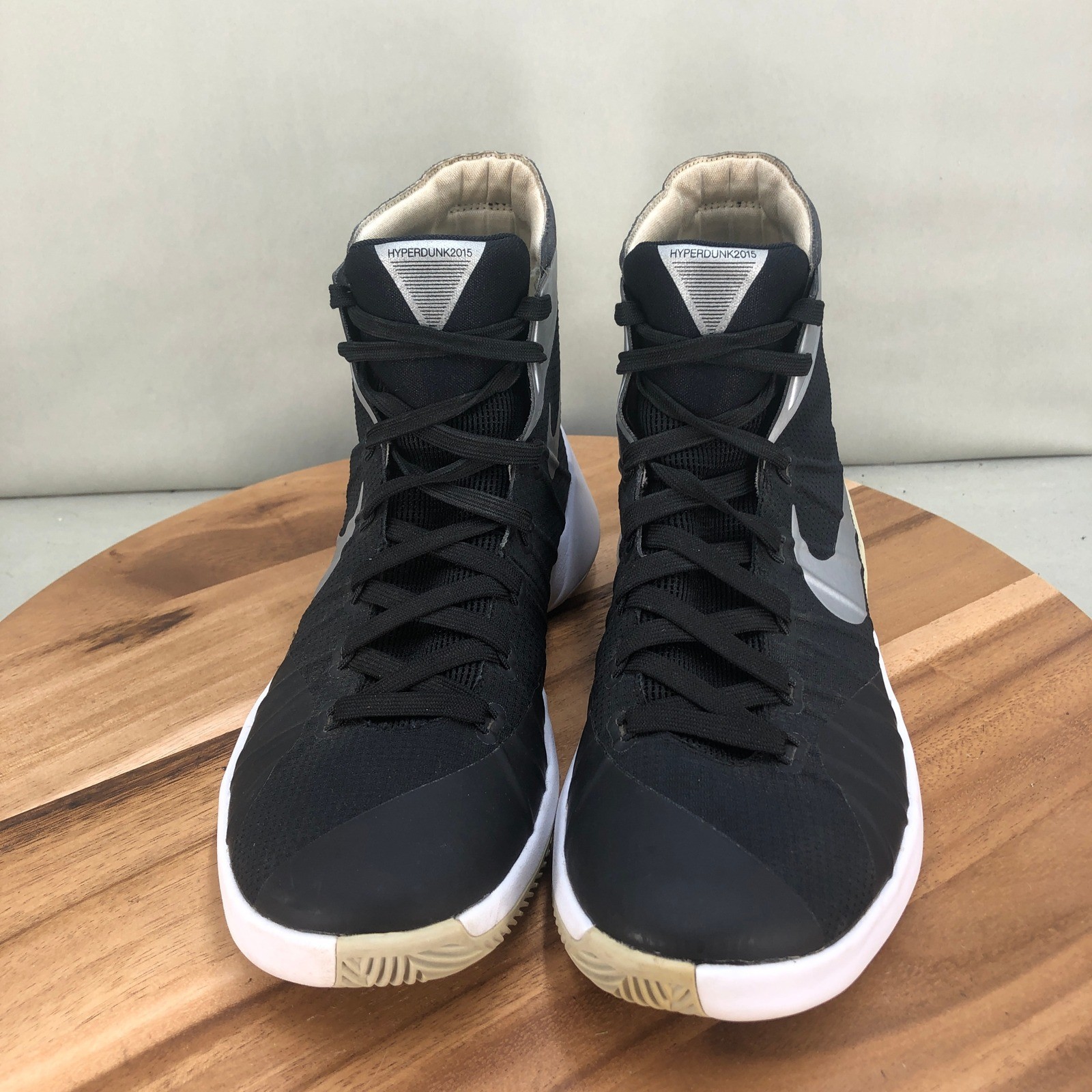 Nike Hyperdunk 2015 Black Silver White Basketball Shoes 749885-001 Womens Size 9