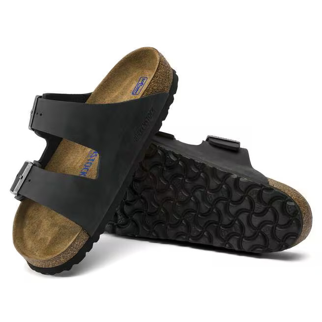 Birkenstock Arizona Black Birko-Flor Leather Unisex Sandals Size EU 37-45