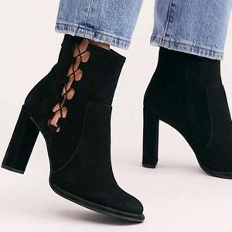 Free People Mariette Suede Bootie Boots Size 10-10.5 Heel Ankle Bohemian Hipster
