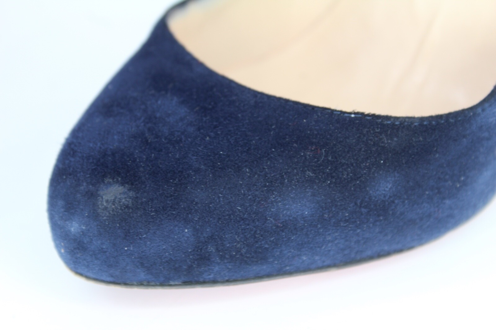 CHRISTIAN LOUBOUTIN Navy-Blue Suede Simple Semi Pointed Toe Pumps, US 6.5 $595