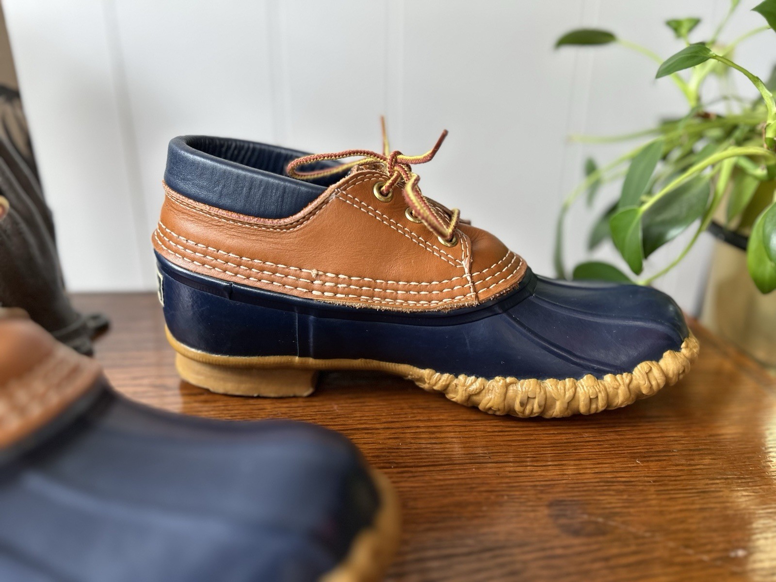 VTG 70s LL Bean Boot OG Womens Maine Hunting Shoe Gumshoe Duck Boots Low Size 9