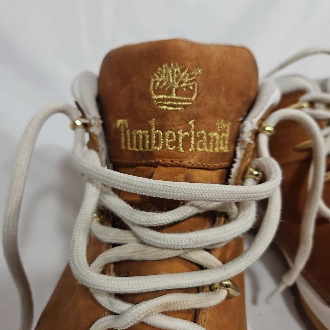 Timberland Euro Sprint Hiker Tan Hiking Boots Women 9 Gold Wheat logo 16642