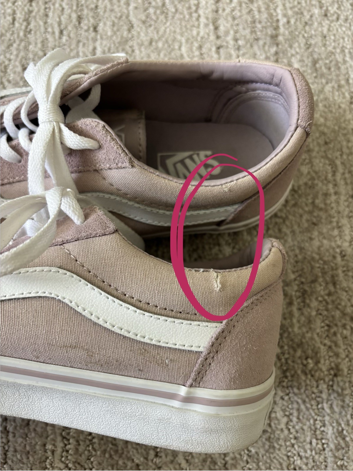 Vans Old Skool Suede & Canvas Low Top Sneakers Pink White 9