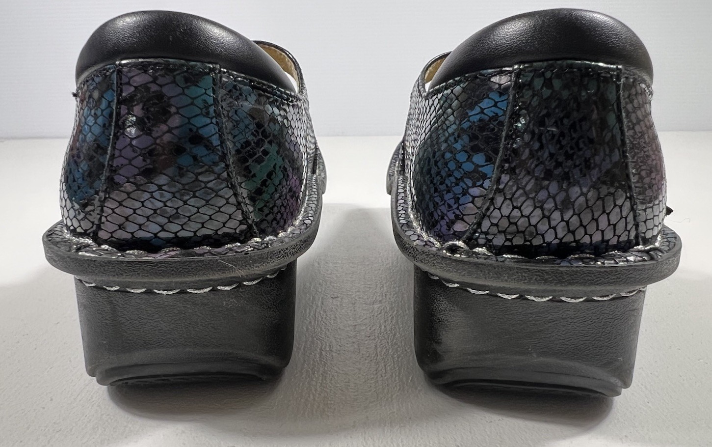 ALEGRIA Womens 6.5 Black Snake Leather Mary Jane Shoes Comfort Nurse Workwear