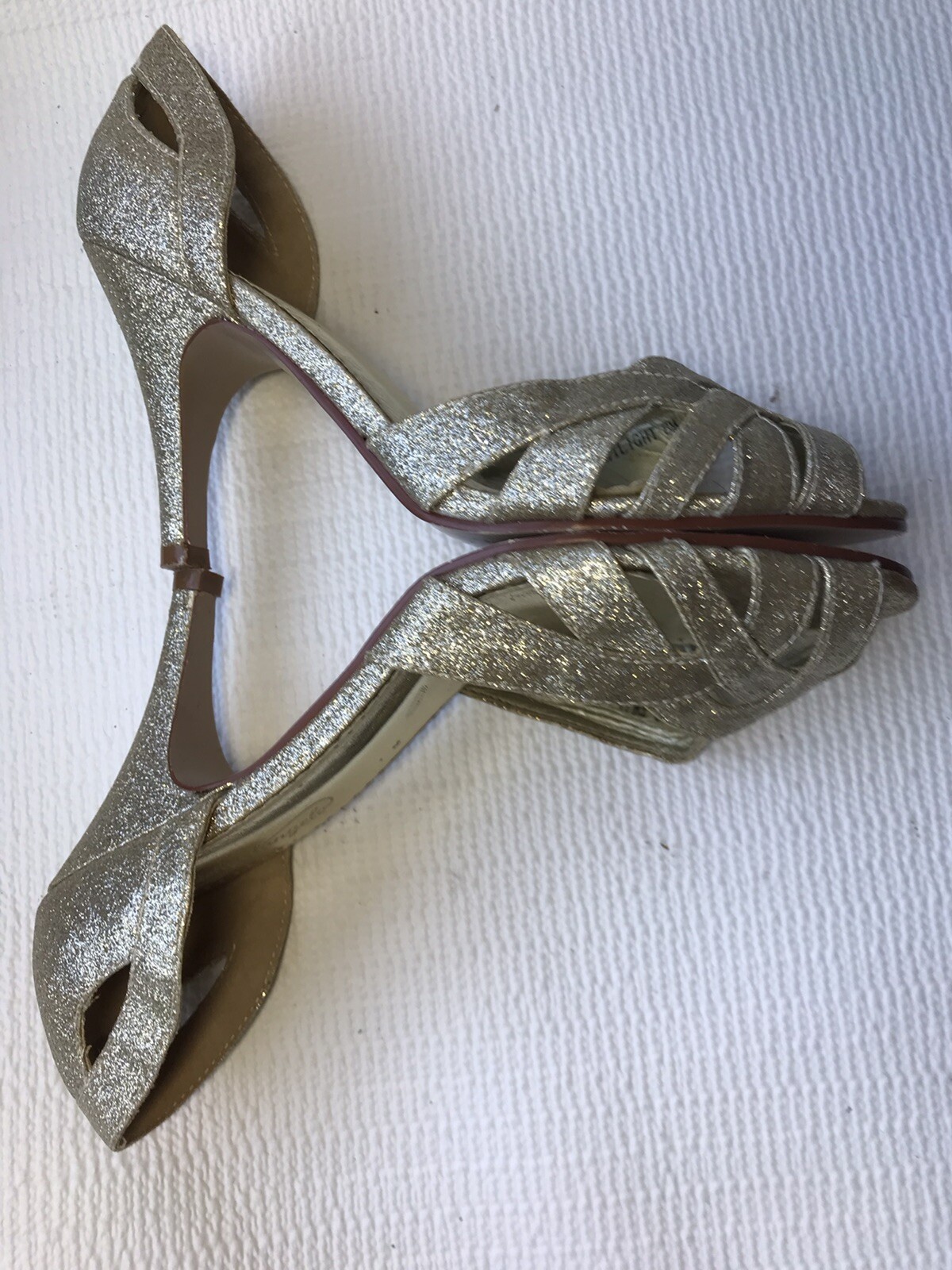 Michaelangelo Womens Gold Sparkle Event Pumps Sz 8M pre-owned