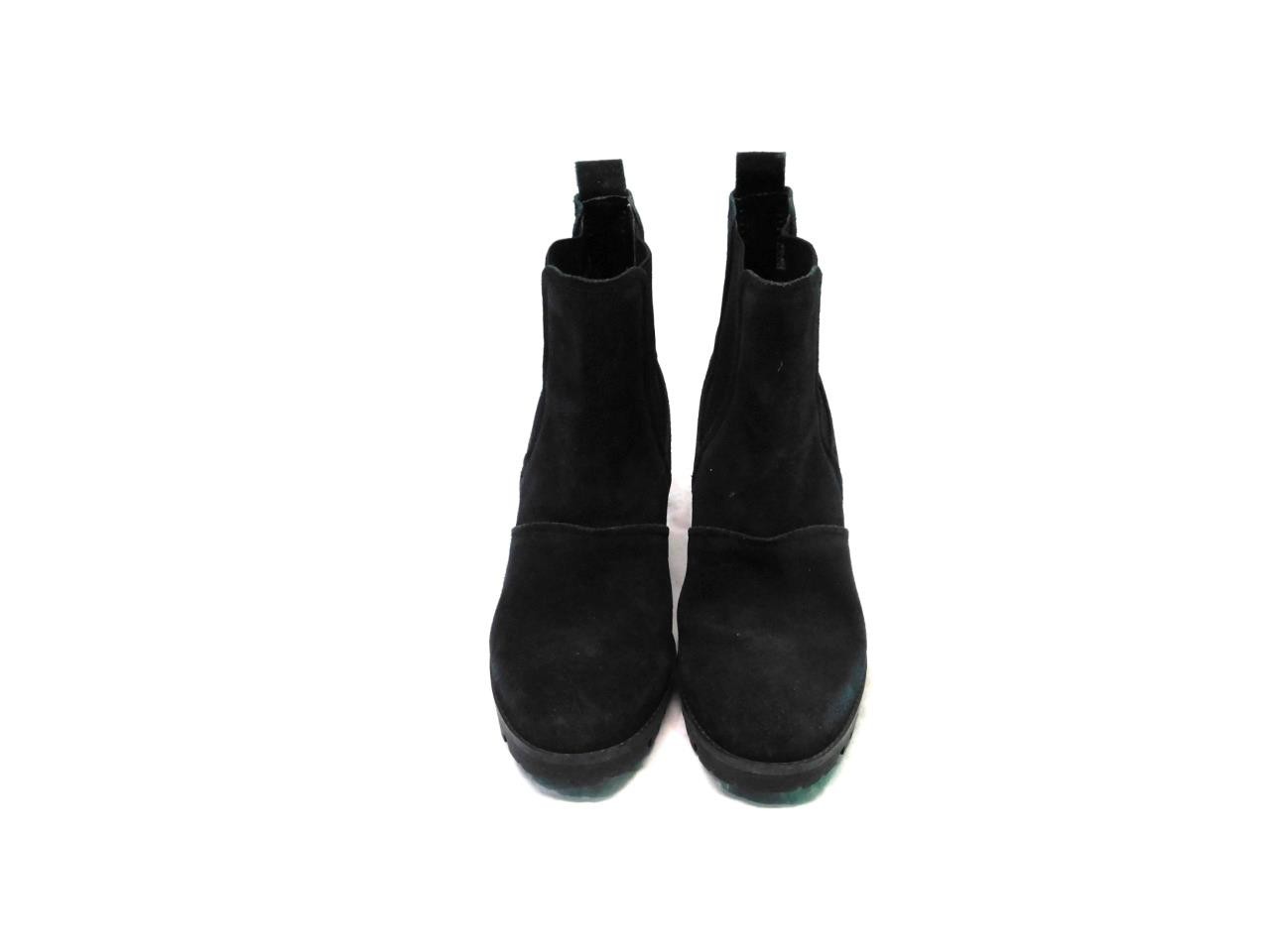 UGG Size 9 40 Black Suede Hazel Chelsea Block Heel Boots Unlined Waterproof