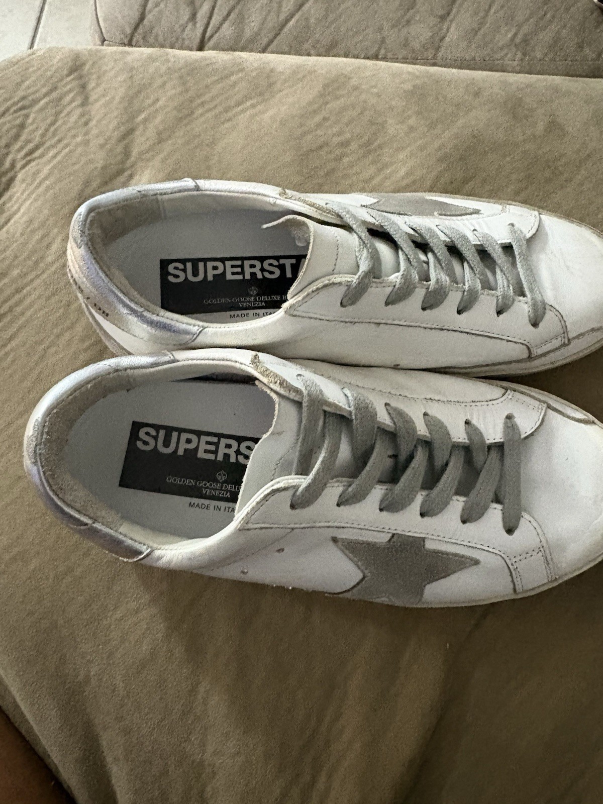 Golden Goose SuperStar Leather Sneaker White/Silver EU 36 Made in Italy