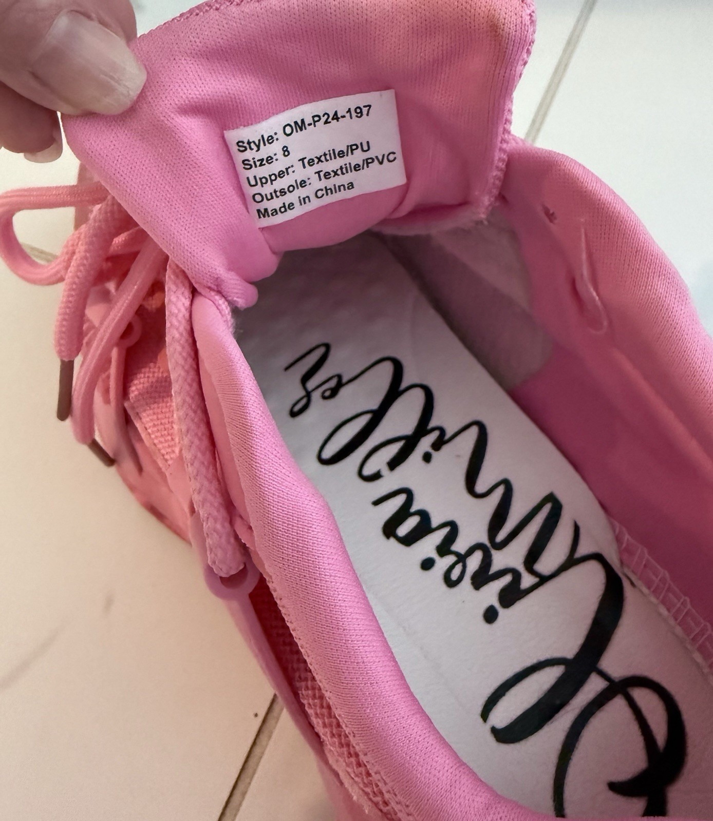OLIVIA MILLER PINK SNEAKERS SIZE 8 7.5 SPORTS WOMEN SHOES HIGH DESIGNER GIRLS
