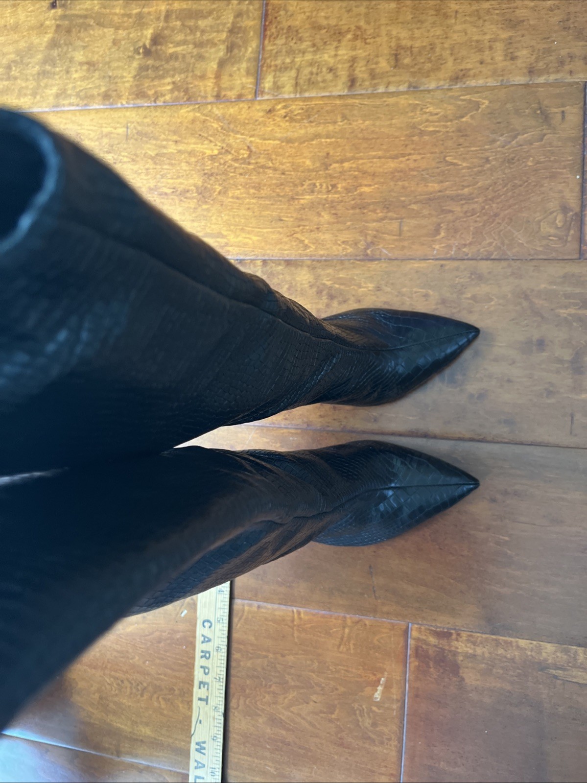 Schultz Beverly Leather Stiletto Boots Knee High Black Boots. $230 Sz 10 New