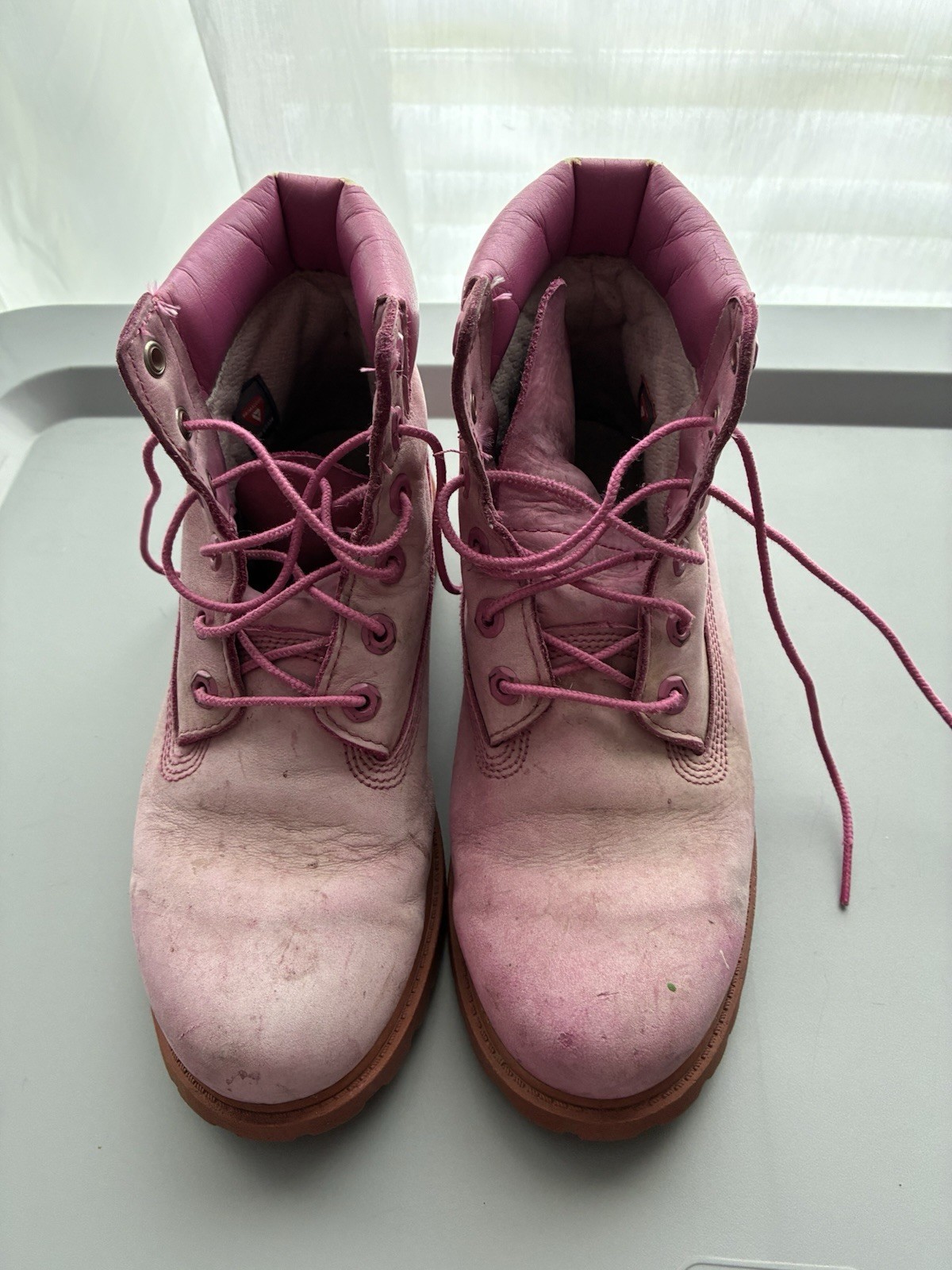 Fair Condition Pink Women’s Timberland Boot Company Work Boots Size 8