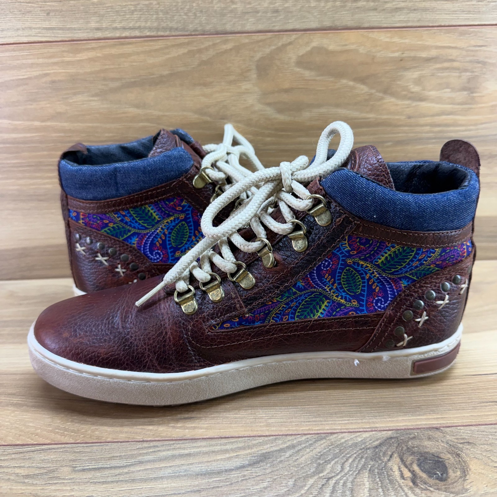 Inkkas Sokoke Camping Boot High Top Sneakers Womens 9 EU 40 Brown Leather Boho