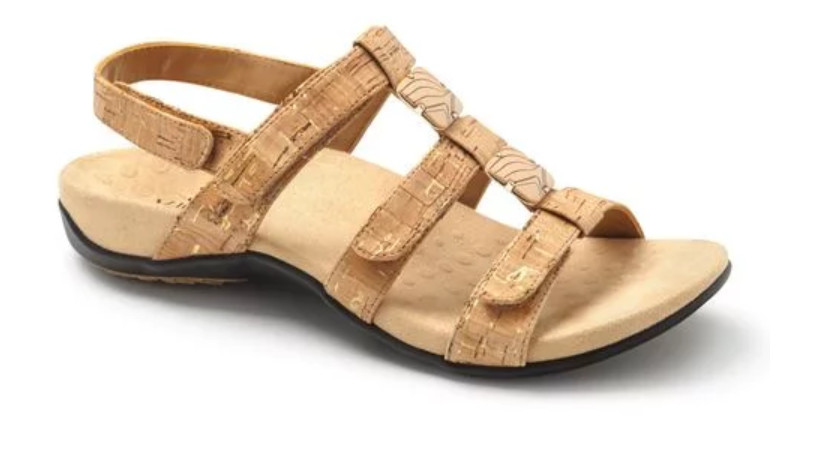 Vionic Amber Gold Cork Strappy Comfort Sandal Women’s sizes 5-11 NEW!!!!