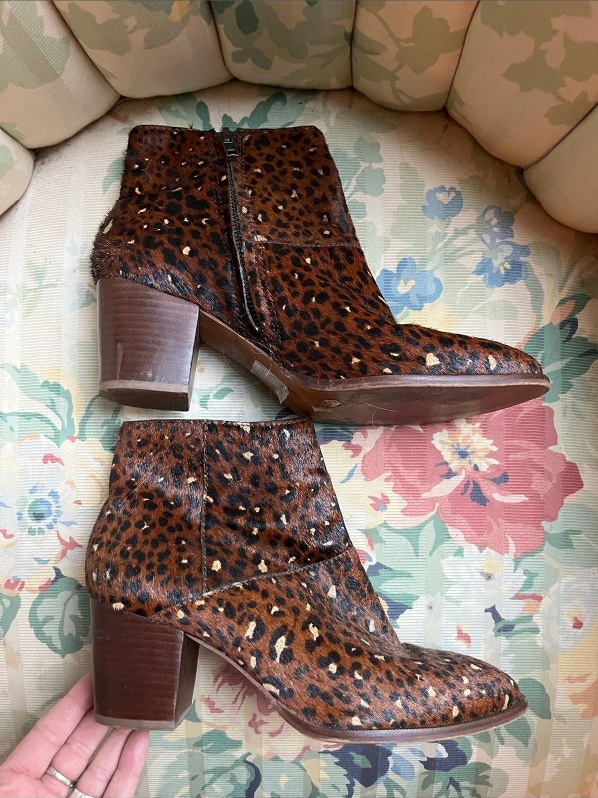Madewell Leopard-Print Ankle Boots – Brown & Black