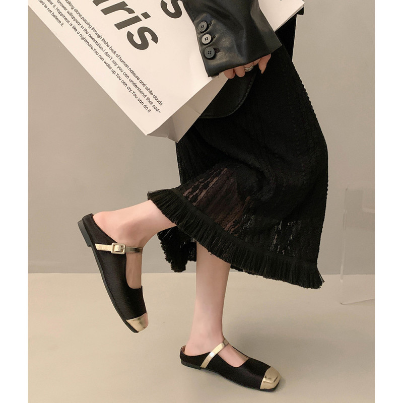 Women’s Fashion Casual Buckle Slip On Baotou Slippers Summer New Sandals