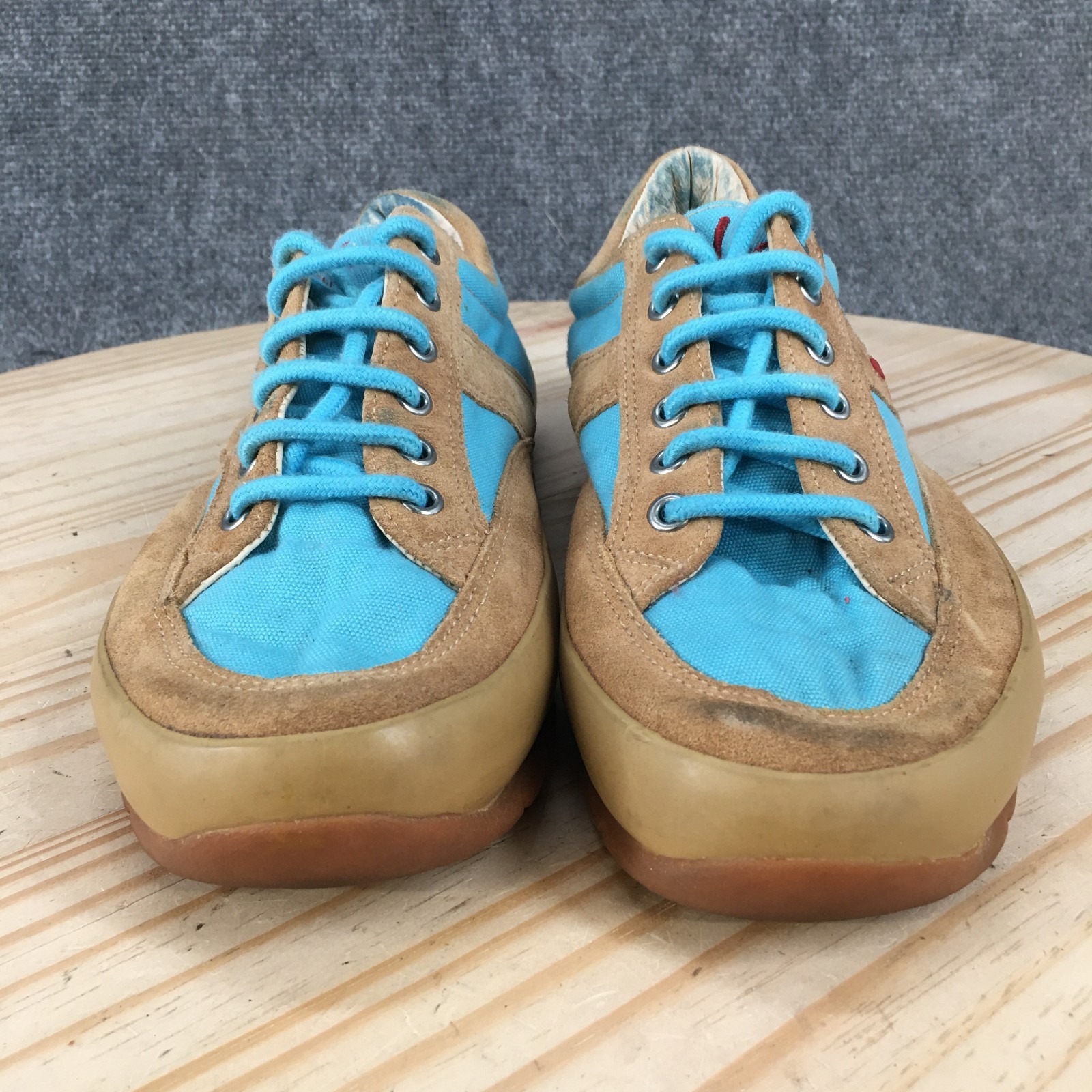 Wolky Sneaker Shoes Womens 41 Comfort Lace Up Round Toe Low Suede Tan Blue